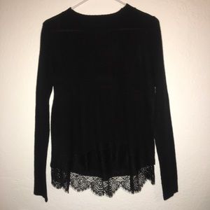 Black SO sweater with lace bottom